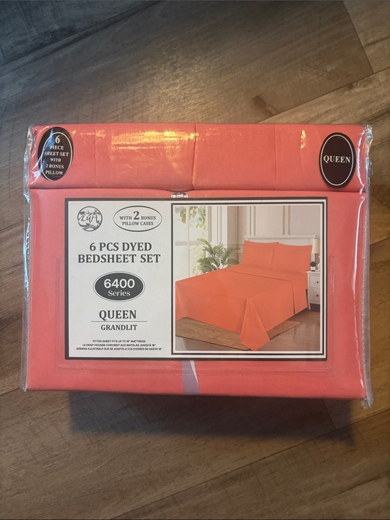 Other - 6-Piece Dyed Queen Bedsheet Set in Coral
